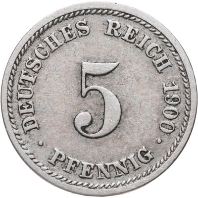 купить Германия 5 пфеннигов (pfennig) 1900 D знак монетного двора: "D" - Мюнхен