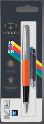 Купить Перьевая ручка Parker Jotter, цвет ORIGINALS ORANGE CT, цвет чернил синий/черный, толщина линии M, В БЛИСТЕРЕ, Металлы: нержавеющая сталь, пластик, 2026 г.