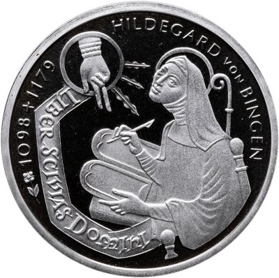 купить Германия 10 марок 1998 "900 лет со дня рождения Хильдегард из Бингена" в капсуле