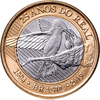 купить Бразилия 1 реал 2019 "25 лет введению Реала"