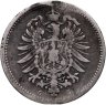 Купить Германия 20 пфеннигов (pfennig) 1875, знак монетного двора: "G" - Карлсруэ