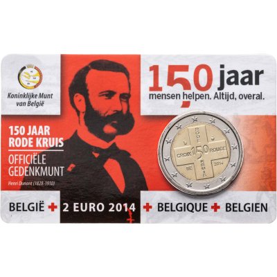 купить Бельгия 2 евро 2014 Красный Крест, на фламандском языке, в блистере