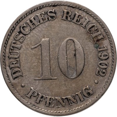 купить Германия 10 пфеннигов 1902 D знак монетного двора: "D" - Мюнхен
