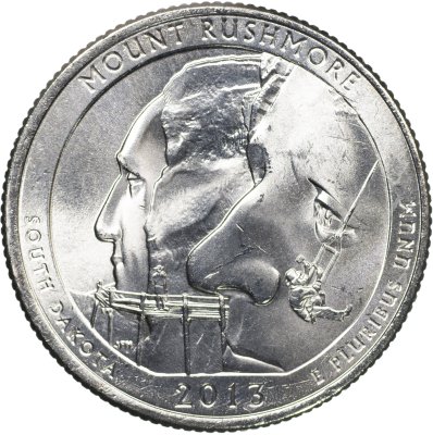 купить США 25 центов [Квотер] 2013 P [KM#546] "Национальный мемориал Маунт-Рашмор - Mount Rushmore [South Dakota]"