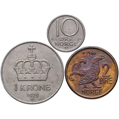 купить Норвегия набор 3 монет 1966-1983
