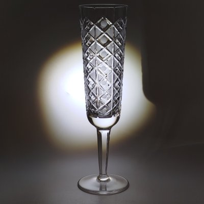 купить Фужер с рельефным геометрическим декором, хрусталь, алмазная грань, матирование, СССР, 1970-1990 гг.