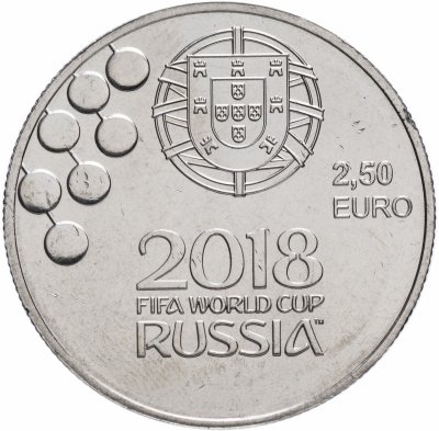 купить Португалия 2,50 евро 2018 "Чемпионат мира по футболу 2018, Россия"