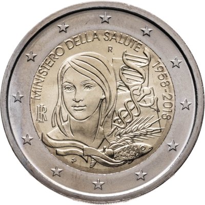 купить Италия 2 евро (euro) 2018 60 лет основанию Министерства здравоохранения