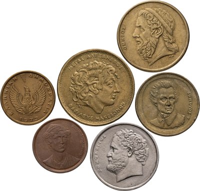 купить Греция набор 6 монет 1973-1994 гг.