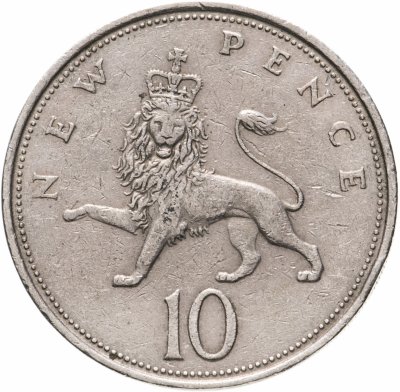купить Великобритания 10 новых пенсов (new pence) 1968-1975