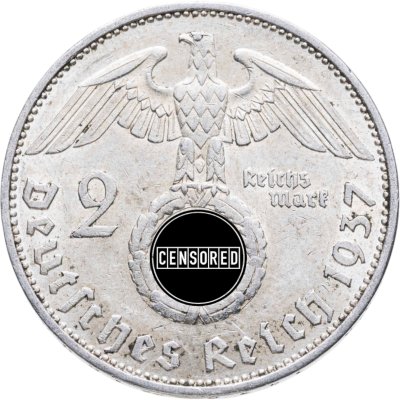 купить Германия, Третий Рейх 2 рейхсмарки 1937, знак монетного двора "A" - Берлин