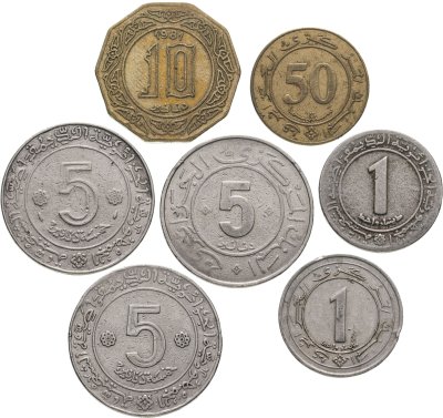 купить Алжир набор юбилейных монет 1972-1988 (7 штук)