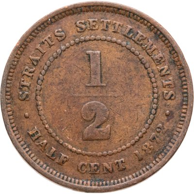 купить Стрейтс Сетлментс 1/2 цента 1872