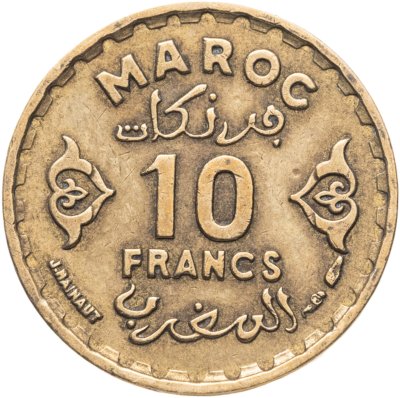 купить Марокко 10 франков (francs) 1952
