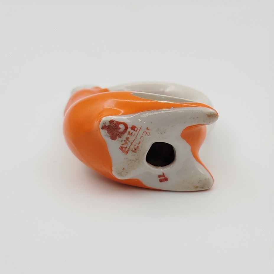 купить Кольцо для салфеток "Птица", фарфор, крытье, золочение, Дулевский фарфоровый завод (Дулёво), СССР, 1963 г.