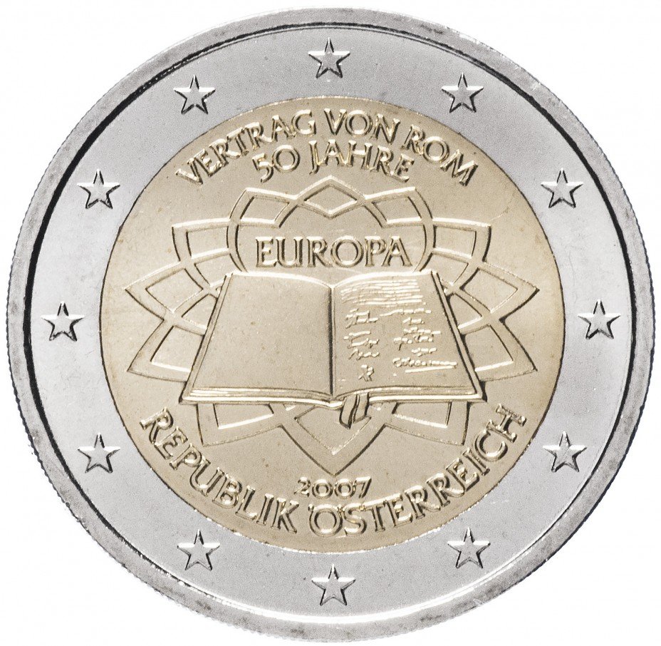 купить Австрия 2 евро 2007 "50 лет Римскому договору"