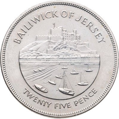 купить Остров Джерси 25 пенсов (pence) 1977 25 лет правления Королевы Елизаветы II