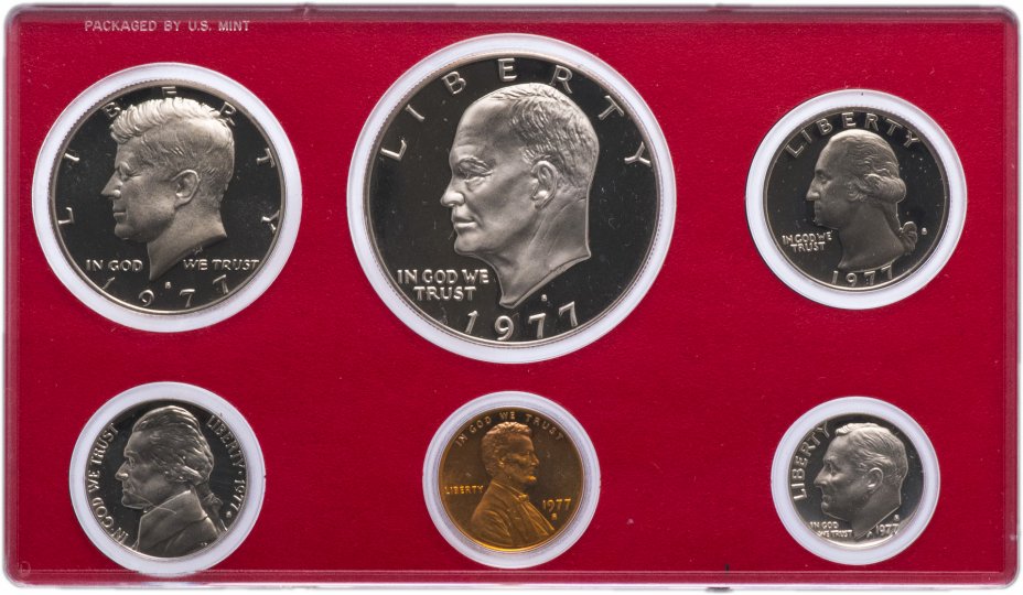 купить США Годовой набор монет 1977 Proof (6 штук) в упаковке