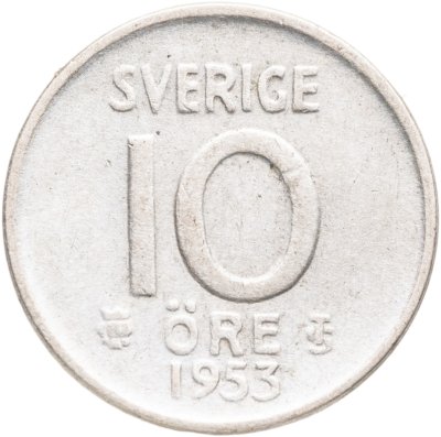 купить Швеция 10 эре (ore) 1953
