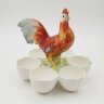 Купить Пашотница (подставка для яиц) с фигуркой петуха, фабрика "Max Roesler", фаянс, роспись, Германия, 1894-1923 гг.