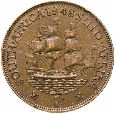 купить Южная Африка (ЮАР) 1 пенни (penny) 1948 Точка после даты