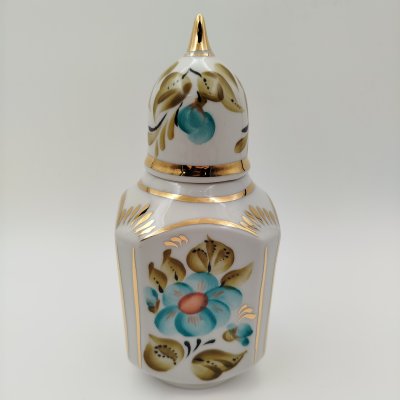 купить Чайница с цветочным декором, фарфор, роспись, золочение, Кисловодская фабрика сувениров, СССР, 1980-1990 гг.