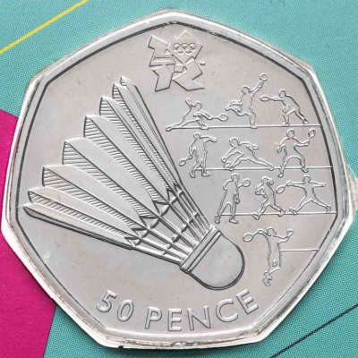 купить Великобритания 50 пенсов (pence) 2011 "XXX летние Олимпийские Игры, Лондон 2012 - Бадминтон" в буклете
