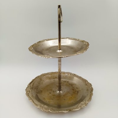 купить Конфетница - этажерка двухярусная, металл, СССР, 1950-1980 гг.