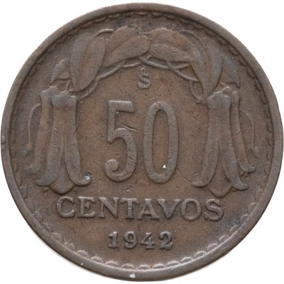 купить Чили 50 сентаво (centavos) 1942