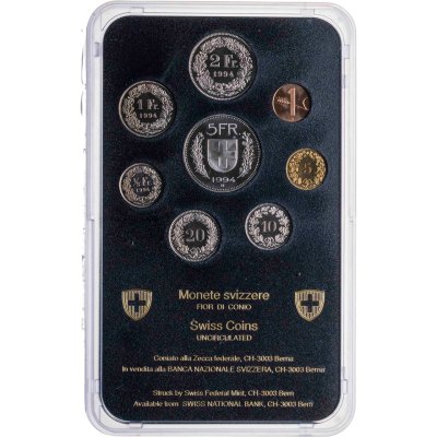 купить Швейцария 1994 годовой набор из 8-ми монет в оригинальной пластиковой упаковке