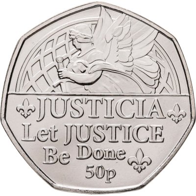 купить Джерси 50 пенсов (pence) 2022 "Добродетели Королевы - Правосудие"