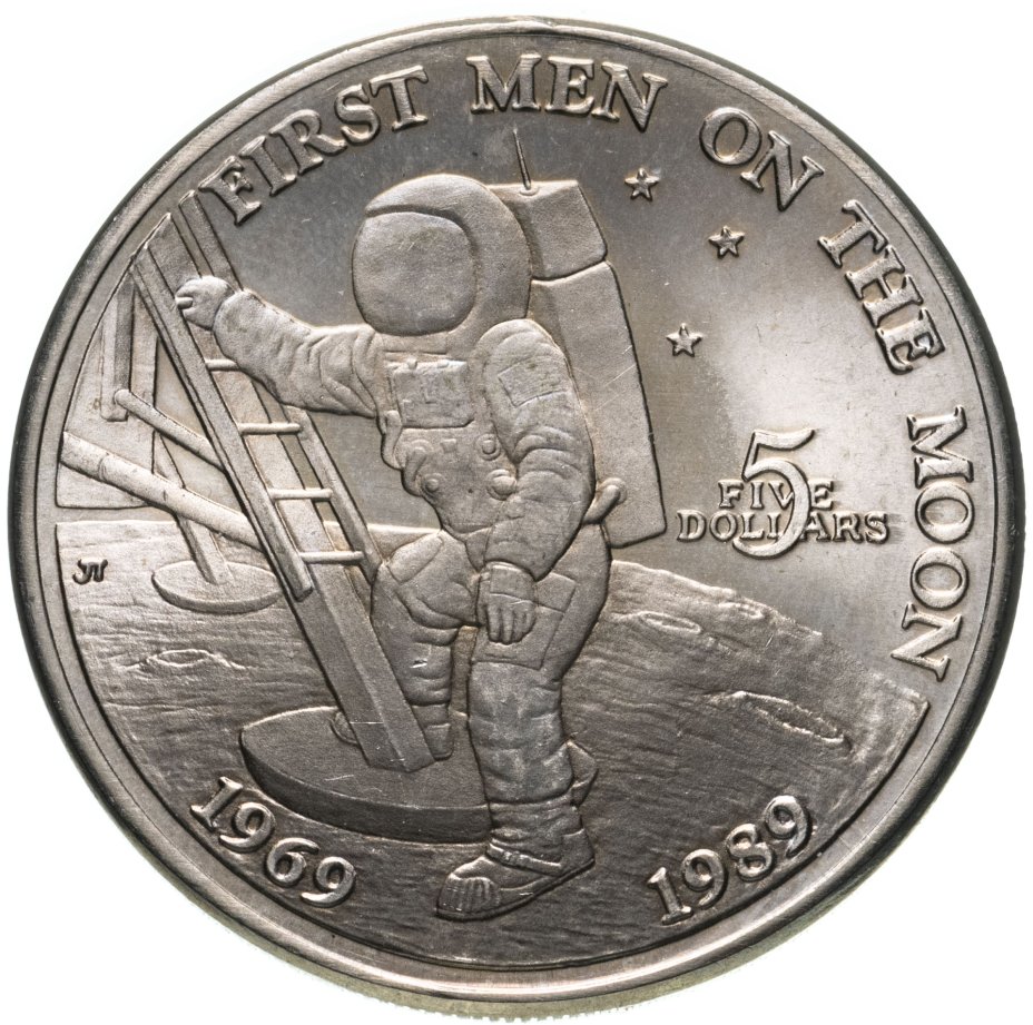 купить Маршалловы Острова 5 долларов 1989 "20 лет первому человеку на Луне"