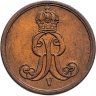 Купить Германия, Королевство Ганновер 1 пфенниг 1858 В