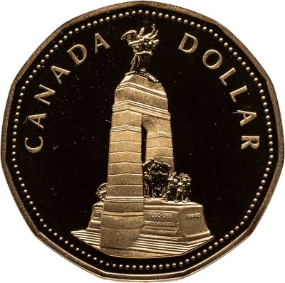 купить Канада 1 доллар (dollar) 1994 Proof Национальный мемориал в памятном футляре