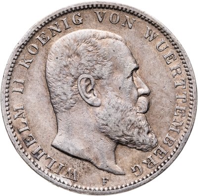 купить Германская Империя, Вюртемберг 3 марки 1909 F