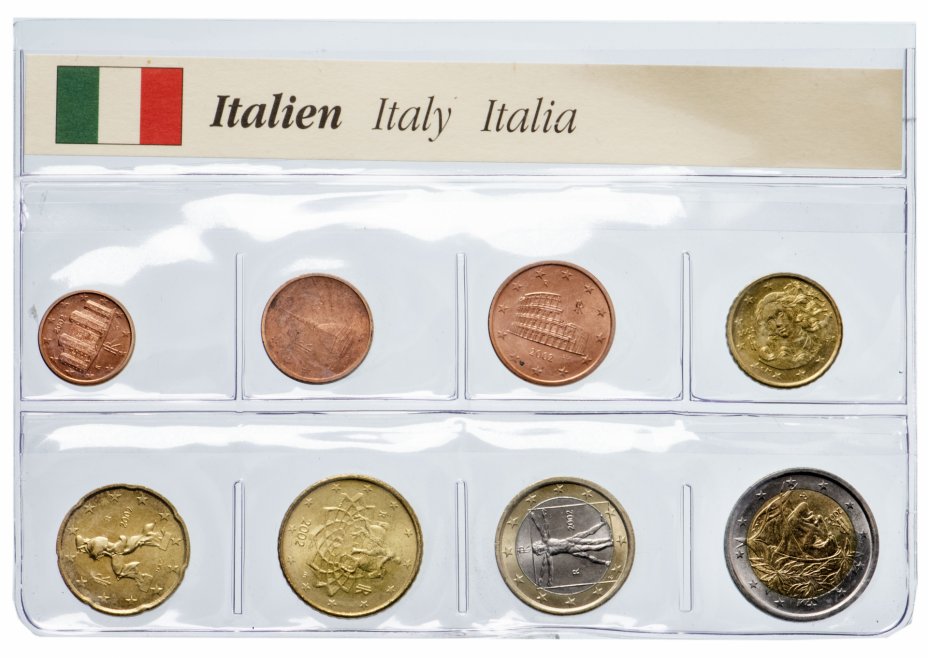 купить Италия набор из 8 монет 2002