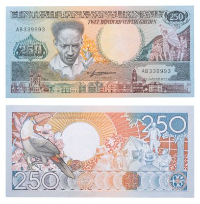 купить Суринам 250 гульденов 09.01.1988