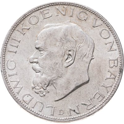 купить Германская Империя, Бавария 5 марок (mark) 1914 Знак монетного двора "D" - Мюнхен