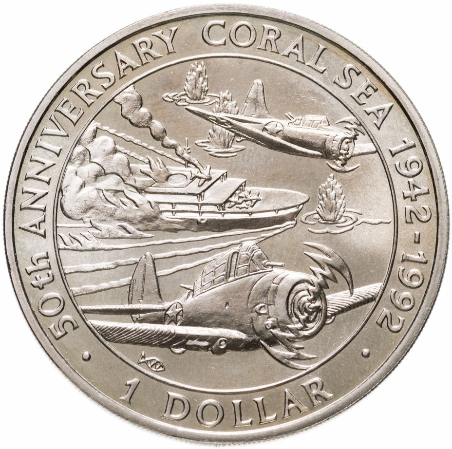 купить Соломоновы Острова 1 доллар (dollar) 1992 "50 лет битве в Коралловом море"