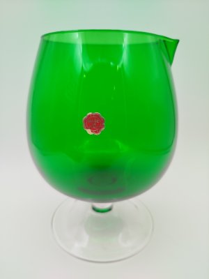 купить Ваза-бокал зеленого оттенка, на прозрачной ножке, стекло, Италия, 1950-1980 гг.