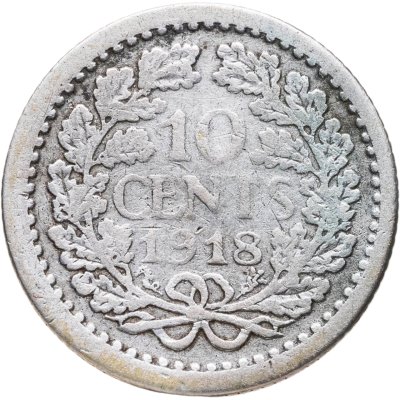 купить Нидерланды 10 центов (cents) 1918