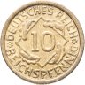 Купить Германская, Третий рейх 10 рейхспфеннигов (reichspfennig) 1935, знак монетного двора "G" — Карлсруэ