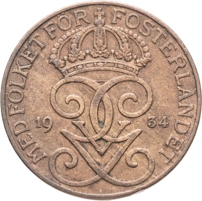 купить Швеция 5 эре (ore) 1934