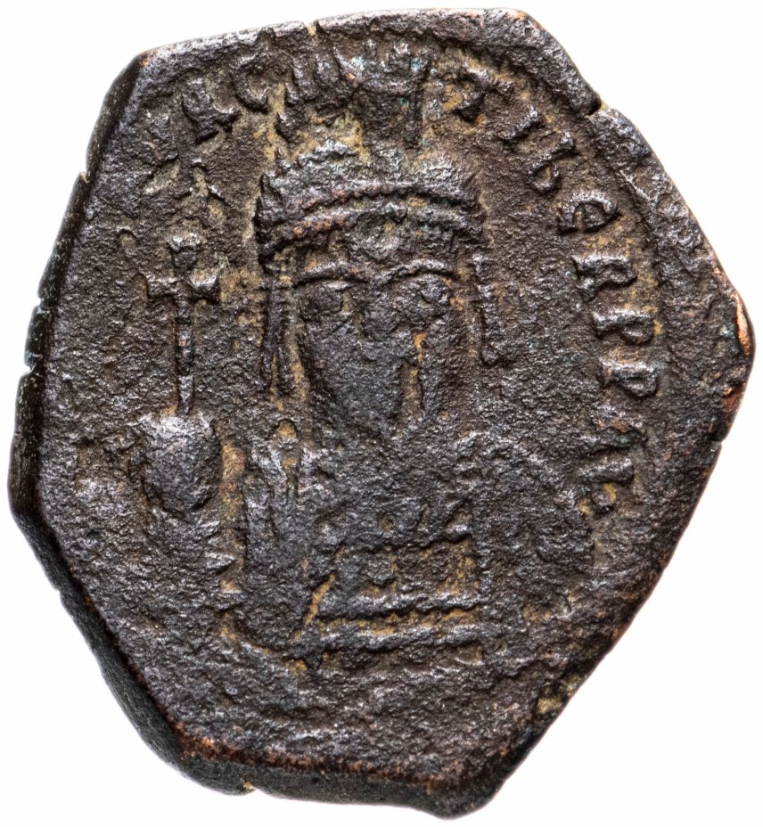 купить Византийская империя, Маврикий Тиберий, 582-602 годы, полфоллиса.