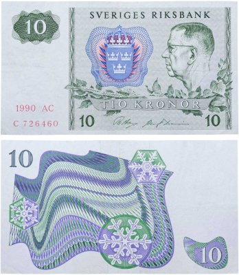 купить Швеция 10 крон 1990