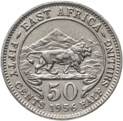 Купить Восточная Африка 50 центов (cents) 1956 KHN