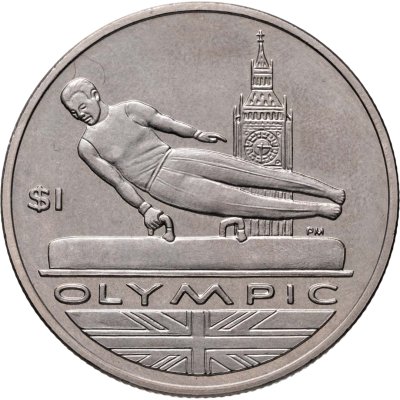 купить Британские Виргинские острова 1 доллар 2009 "XXX летние Олимпийские Игры, Лондон 2012 - гимнастика"