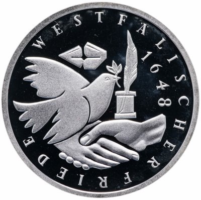 Купить Германия 10 марок 1998 "350 лет подписания Вестфальского Мирного Договора" (J)