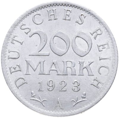 купить Германия 200 марок (mark) 1923 A знак монетного двора "A" — Берлин