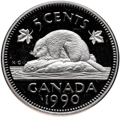 купить Канада 5 центов (cents) 1990